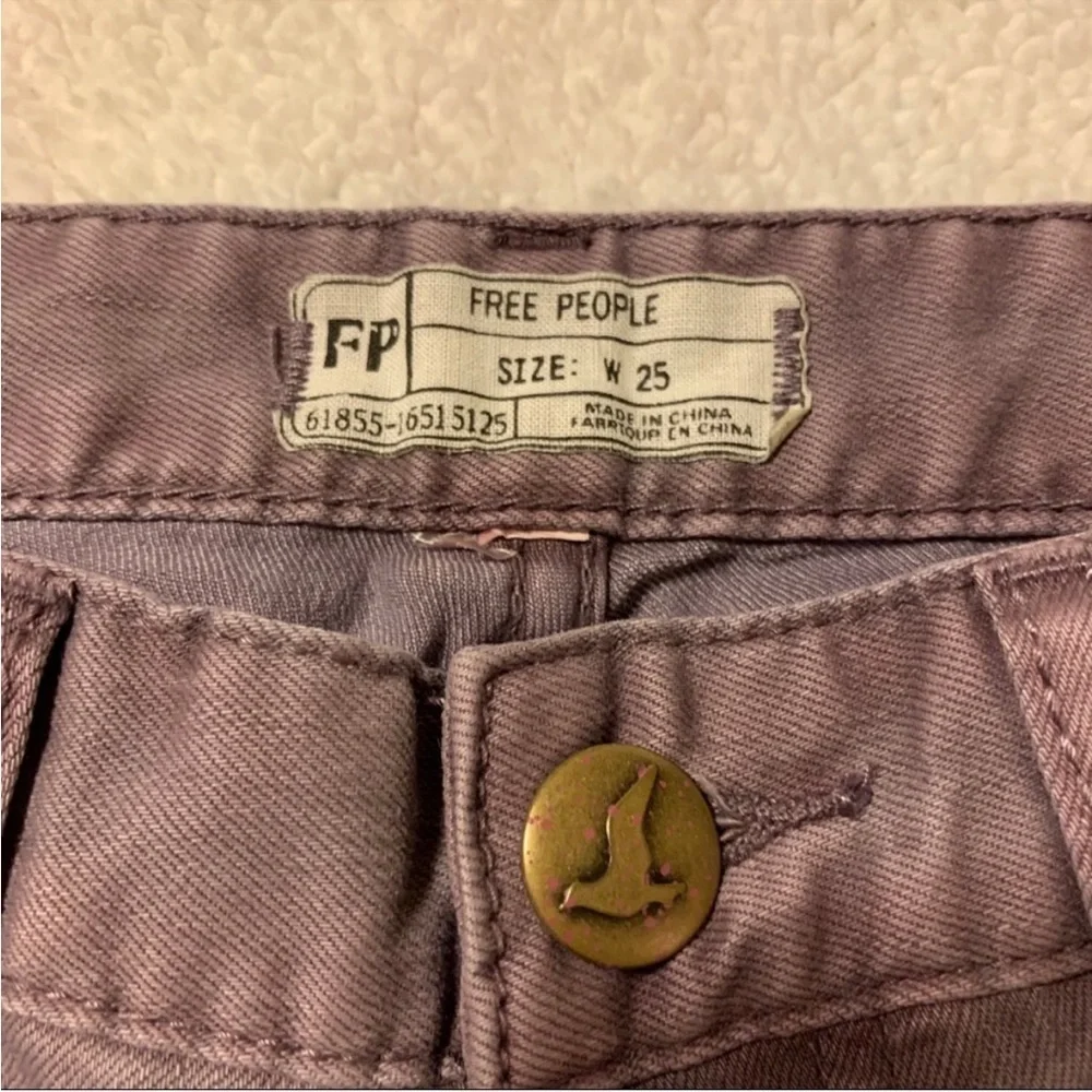 Free People Ankle Zip Skinny Jeans Dusty Purple
